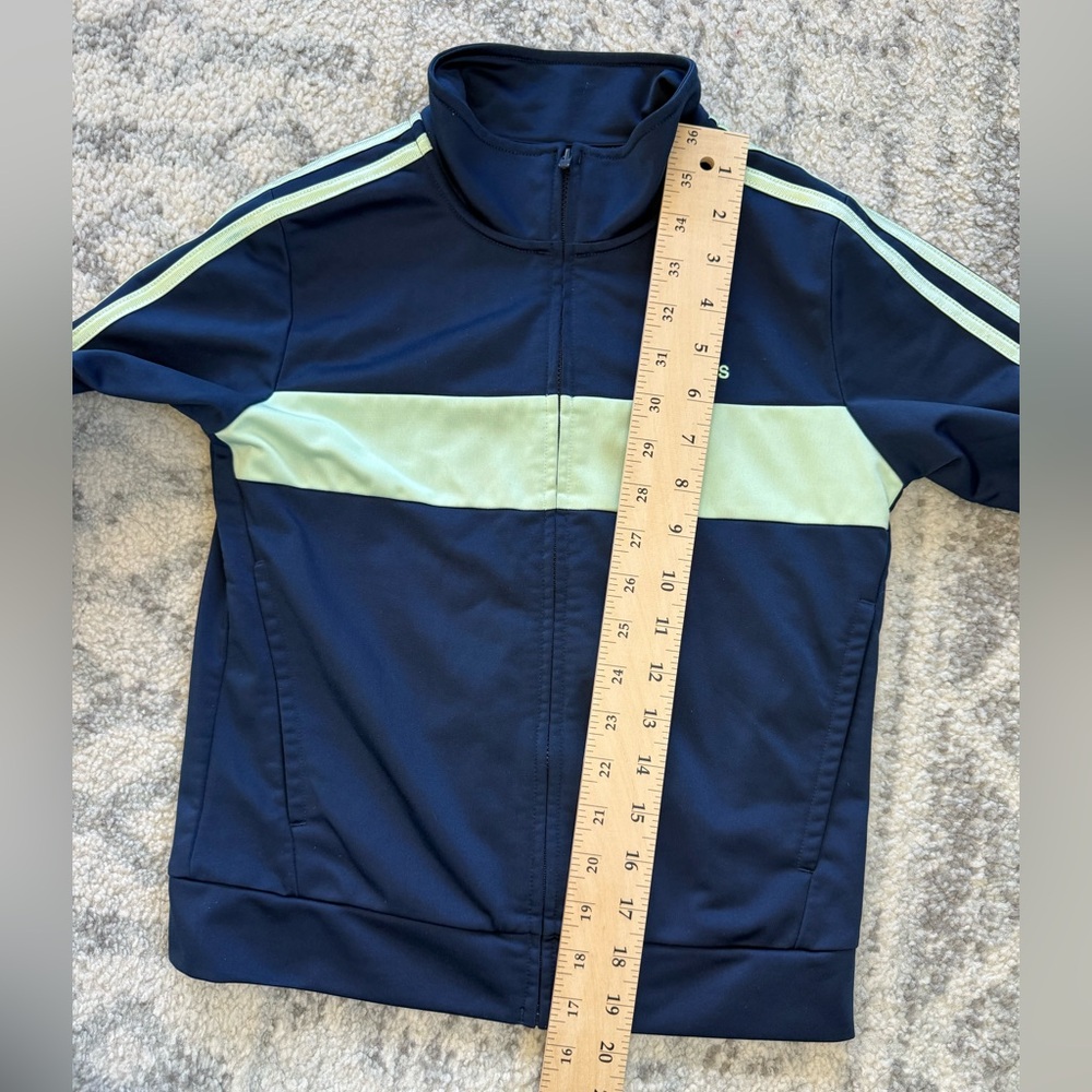 Adidas Boys Navy Green Tracksuit size 8 - Picture 9 of 15